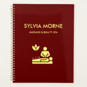 Matige spa gele silhouette maroon planner (Voorkant)