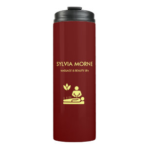 Matige spa gele silhouette maroon thermosbeker