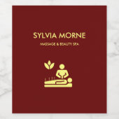 Matige spa gele silhouette maroon wijn etiket (Enkel label)