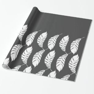 Matige steenkoolgrijs- en wittehandzeven cadeaupapier