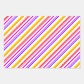 Matige strepen blauw bruin rood roze paars geel inpakpapier vel (Voorkant 2)