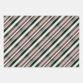 Matige strepen blauw bruin rood roze paars geel inpakpapier vel (Voorkant)