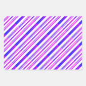 Matige strepen blauw bruin rood roze paars geel inpakpapier vel (Voorkant 3)
