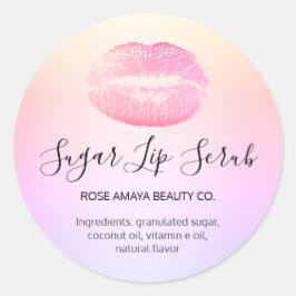 Matige suikerlip op schaal Pastel Blush Lips Ronde Sticker