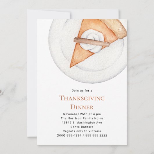 Matige Thanksgiving Dinner Pumpkin Pie Kaart (Voorkant)