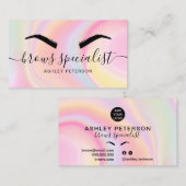 Matige trendy roze regenboogeenhoornmarmer visitekaartje (Voorkant / Achterkant)