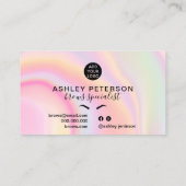 Matige trendy roze regenboogeenhoornmarmer visitekaartje (Achterkant)