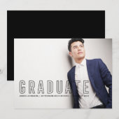 Matige Typografie Masculine Afstuderen Foto Aankondiging (Voorkant / Achterkant)