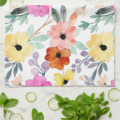 Matige Waterverf flessenbloemen Theedoek (Gevouwen)