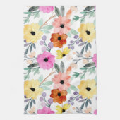 Matige Waterverf flessenbloemen Theedoek (Verticaal)