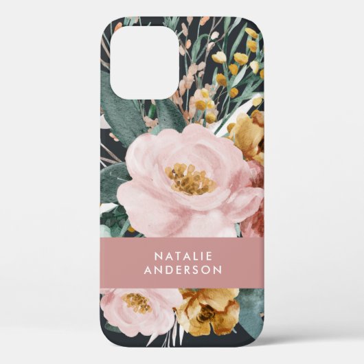 Matige waterverf floraal en blaaselegant Case-Mate iPhone case (Achterkant)
