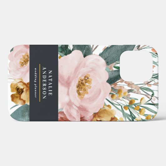 Matige waterverf floraal en blaaselegant Case-Mate iPhone case (Achterkant (horizontaal))
