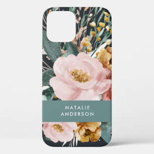 Matige waterverf floraal en blaaselegant Case-Mate iPhone case