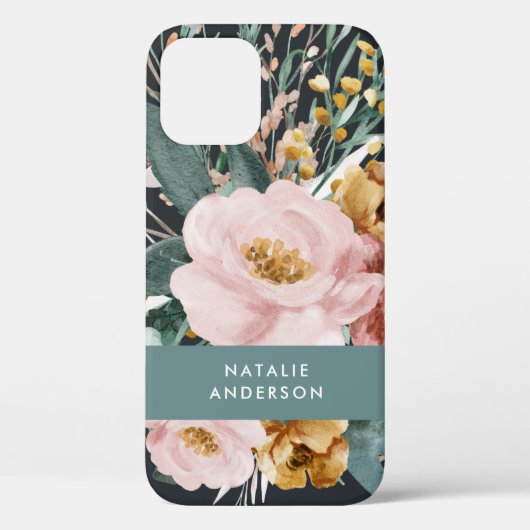 Matige waterverf floraal en blaaselegant Case-Mate iPhone case (Achterkant)