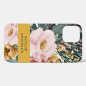 Matige waterverf floraal en blaaselegant Case-Mate iPhone case (Achterkant (horizontaal))