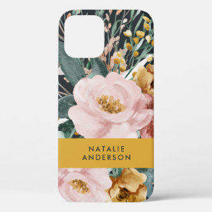 Matige waterverf floraal en blaaselegant Case-Mate iPhone case