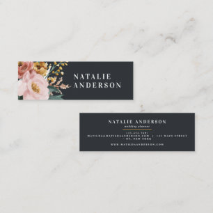 Matige waterverf floraal en blaaselegant mini visitekaartje