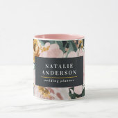 Matige waterverf floraal en blaaselegant mok (Midden)