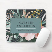 Matige waterverf floraal en blaaselegant muismat (Met muis)