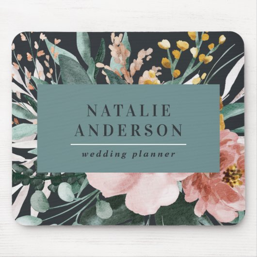 Matige waterverf floraal en blaaselegant muismat (Voorkant)