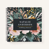 Matige waterverf floraal en blaaselegant notitieboek (Voorkant)