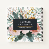 Matige waterverf floraal en blaaselegant notitieboek (Achterkant)