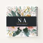 Matige waterverf floraal en blaaselegant notitieboek (Achterkant)