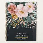 Matige waterverf floraal en blaaselegant planner<br><div class="desc">Moderne waterverf florale en foliage chic elegant design. Op trendflorale en folieontwerp. Een deel van een modern collectie.</div>
