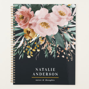 Matige waterverf floraal en blaaselegant planner