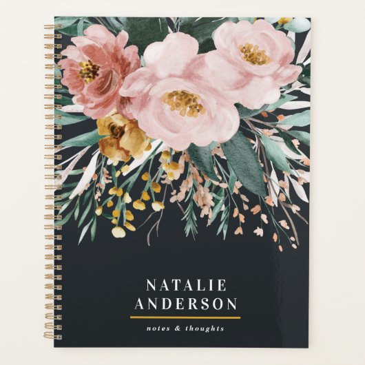 Matige waterverf floraal en blaaselegant planner (Voorkant)