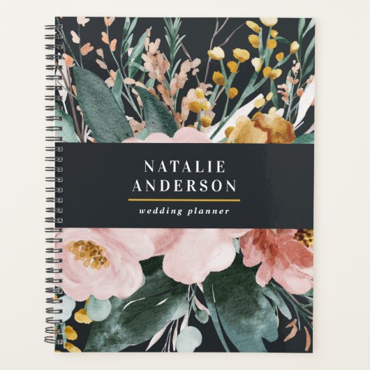 Matige waterverf floraal en blaaselegant planner (Voorkant)