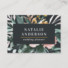 Matige waterverf floraal en blaaselegant visitekaartje