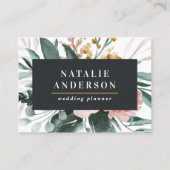 Matige waterverf floraal en blaaselegant visitekaartje (Voorkant)