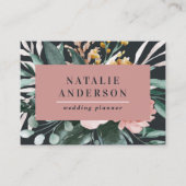 Matige waterverf floraal en blaaselegant visitekaartje (Voorkant)