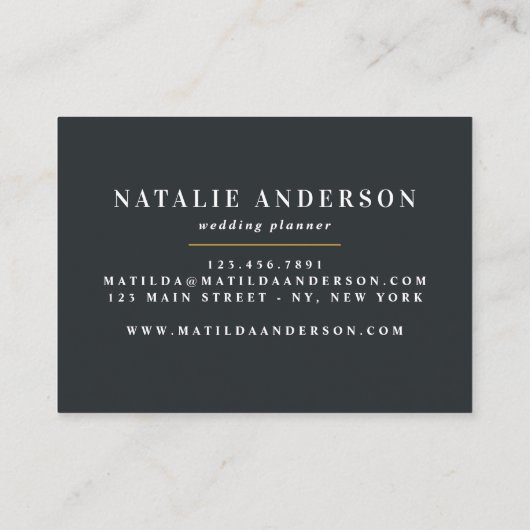 Matige waterverf floraal en blaaselegant visitekaartje (Achterkant)