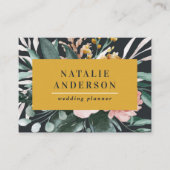 Matige waterverf floraal en blaaselegant visitekaartje (Voorkant)