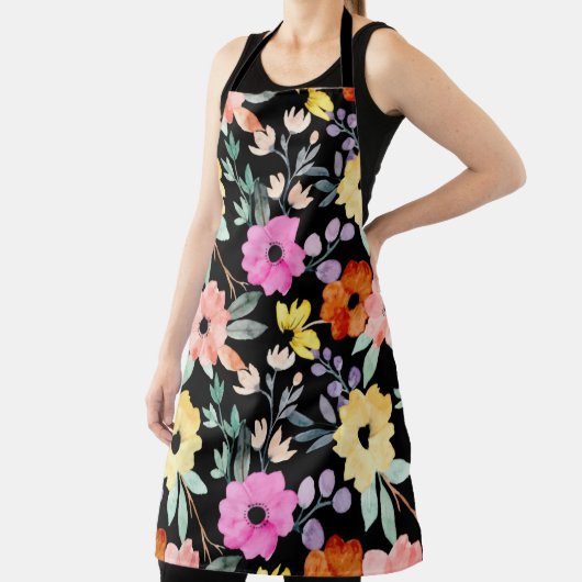 Matige Waterverf Floral botanische bloemen Drow P Schort (Insitu)