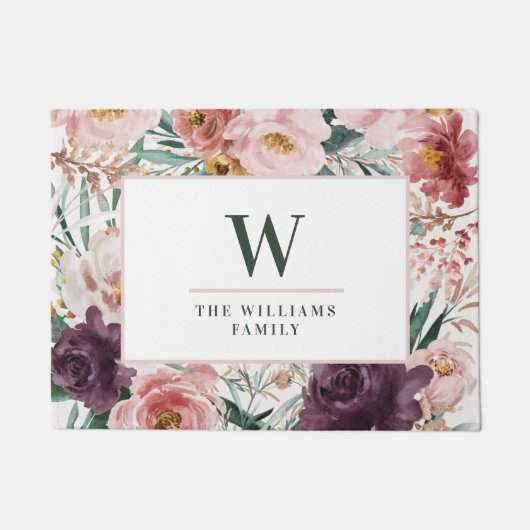 Matige waterverf florale elegant bakrecepten pl deurmat (Voorkant)