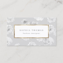 Matige waterverf florale grijs goudberoerte b