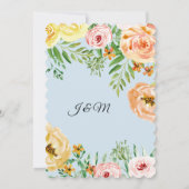 Matige Waterverf Losse gele perzik Blush Floral Kaart (Achterkant)