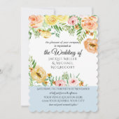 Matige Waterverf Losse gele perzik Blush Floral Kaart (Voorkant)