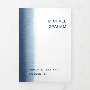 Matige Waterverf marineblauw drievoudig brochure Drieluik Kaart