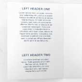 Matige Waterverf marineblauw drievoudig brochure Drieluik Kaart (Binnenzijde eerst)