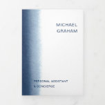 Matige Waterverf marineblauw drievoudig brochure Drieluik Kaart<br><div class="desc">Moderne drievoudige brochure met een blauw blauw-waterverf penseelstreek aan de linkerkant van het voorpaneel samen met uw bedrijfsnaam bovenaan en een korte beschrijving van uw services onderaan. De binnenkant heeft een blauw marinepaneel in het midden en witte panelen aan beide kanten met premade secties voor informatie over uw zaken en...</div>