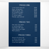 Matige Waterverf marineblauw drievoudig brochure Drieluik Kaart (Binnenkant midden)