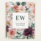 Matige waterverf met florale elegant bakrecepten planner (Voorkant)