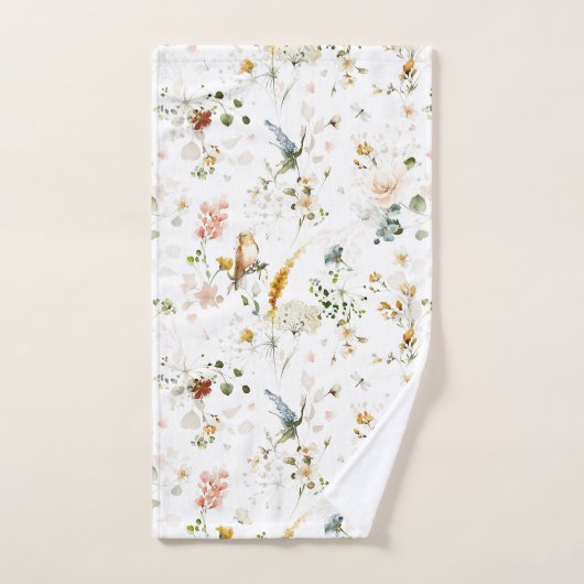 Matige Waterverf Wilde bloem Tuin Bad Handdoek (Handdoek)