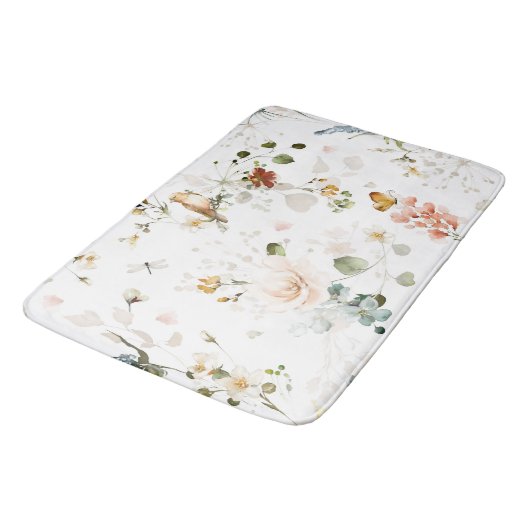 Matige Waterverf Wilde bloem Tuin Badmat (Gekanteld)