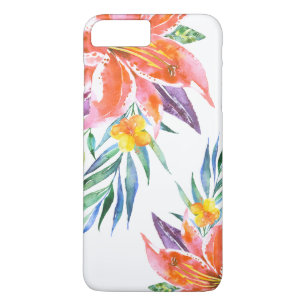 Matige waterverven libuien florale bouquet 	iPhone 8/7 plus hoesje