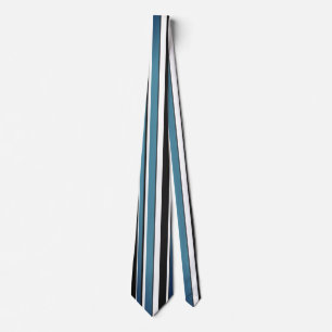 Matige witte en blauwe regelmatige verticale lijne stropdas